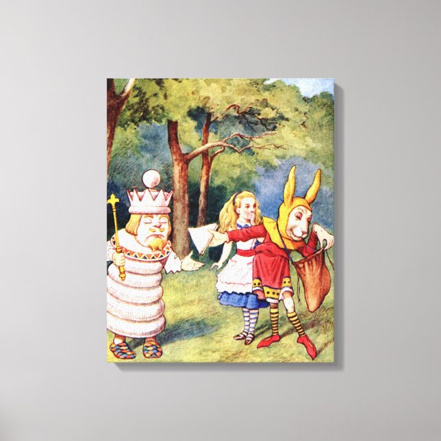 Alice the White Kung & Rabbit as Court Jester Canvastryck (Framsida)
