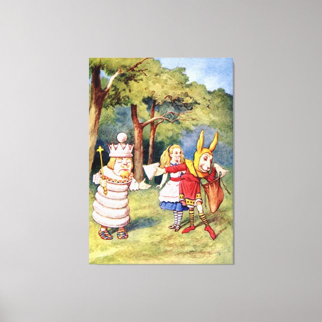 Alice the White Kung & Rabbit as Court Jester Canvastryck (Framsida)
