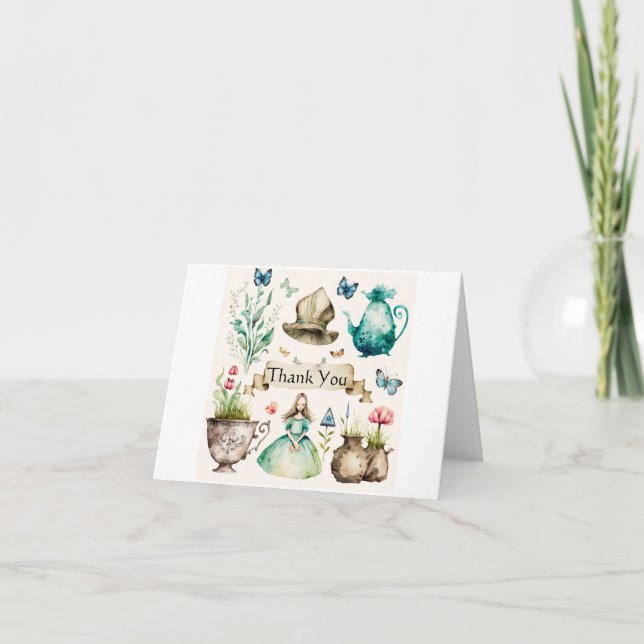 Alice themed tack kort (Framsida)