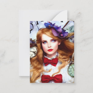 Alice Time Behållas Flytta AI Generated Art All Oc Anteckningskort