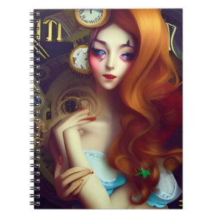 Alice Time Behållas Flytta AI Generated Art Notebo Anteckningsbok