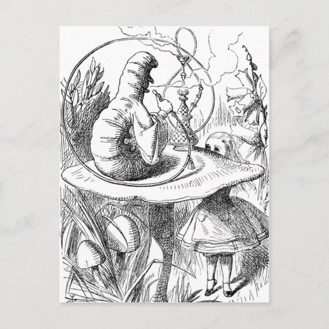 Alice Tittar upp på vattenpelaren Vykort (Framsida)