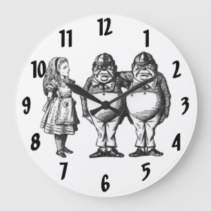 Alice Tweedle Dee & Tweedle den Dum väggen tar ti Stor Klocka