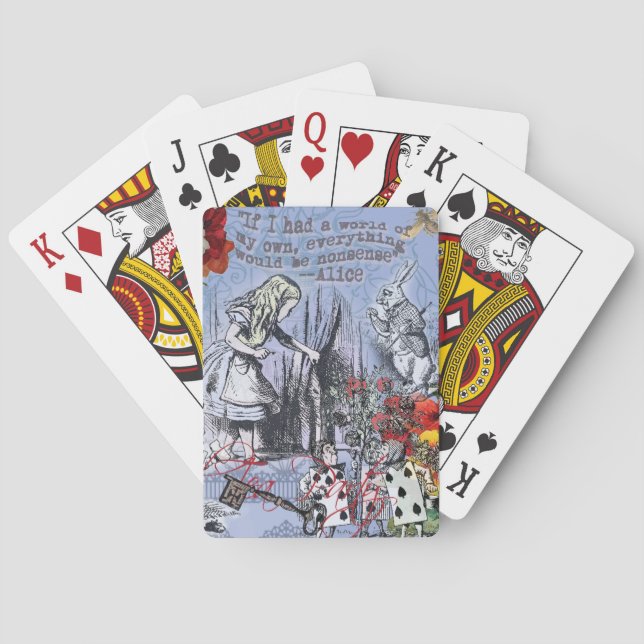 Alice underbara nonsensgardinträsk klassiker casinokort (Baksidan)