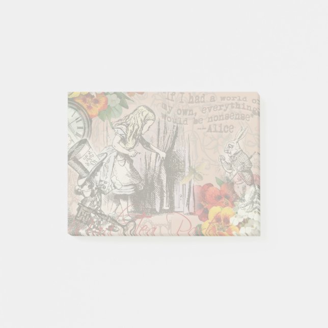 Alice underbara nonsensgardintyr klassiker post-it block (Framsida)