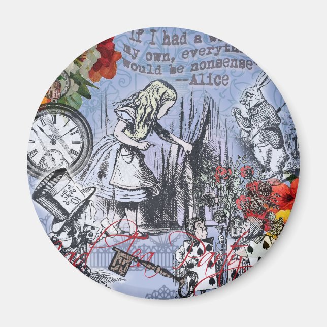 Alice underbara nonsensridå sagoland klassiker magnet (Framsidan)