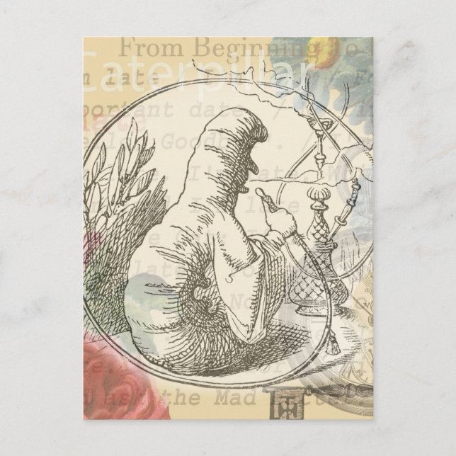Alice underlandets larv: Original Tenniel Vykort (Framsida)