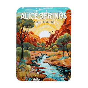 Alice Vår Australia Travel Art Vintage Magnet
