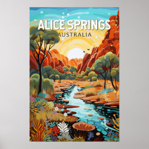 Alice Vår Australia Travel Art Vintage Poster