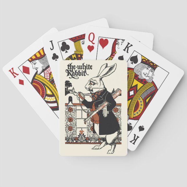 Alice Vit Kanin Klassiska Underlandet  Casinokort (Baksidan)