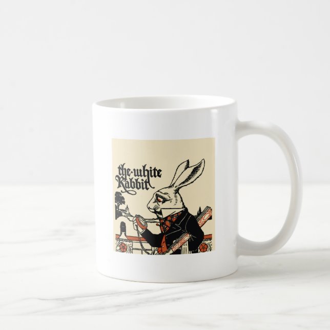 Alice Vit Kanin Klassiska Underlandet  Kaffemugg (Höger)