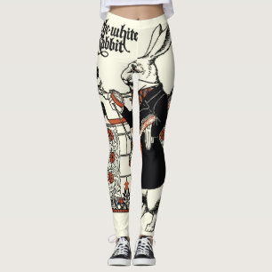 Alice Vit Kanin Klassiska Underlandet Leggings