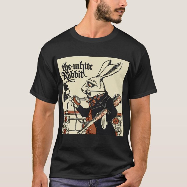 Alice Vit Kanin Klassiska Underlandet  T Shirt (Framsida)
