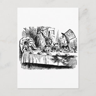 Alice, vit kanin, Tea Party Vykort