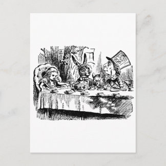 Alice, vit kanin, Tea Party Vykort