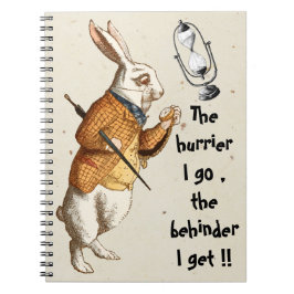 Alice - vit kanin - timglas 1865 anteckningsbok