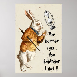 Alice - vit kanin - timglas 1865 poster