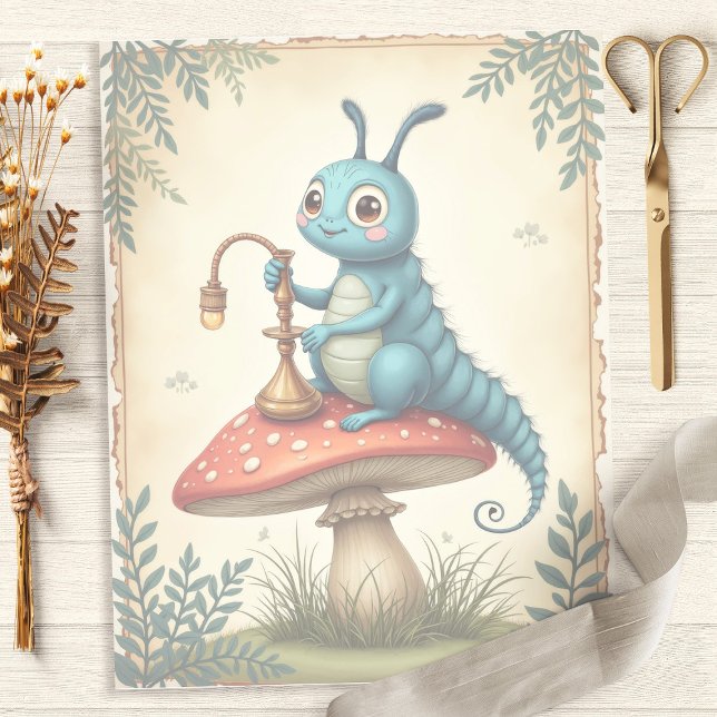 Alice Whimsical Caterpillar Scrapbookpapper (Skapare uppladdad)