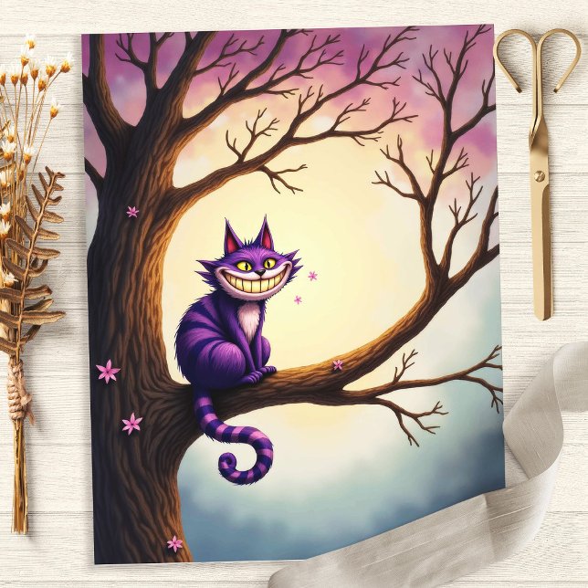 Alice Whimsical Cheshire Cat Scrapbook Papper (Skapare uppladdad)