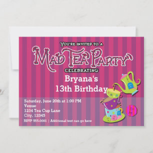 Alice Whimsical Wonderland MAD TEA PARTY Whimsical Inbjudningar