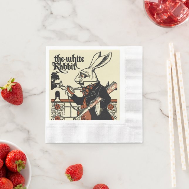 Alice White Rabbit Classic Wonderland Pappersservett (Insitu)