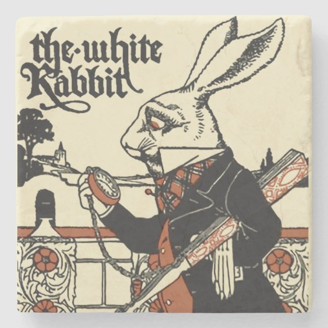 Alice White Rabbit Classic Wonderland Stenunderlägg (Framsidan)