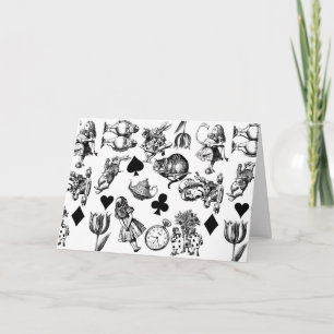 Alice White Rabbit Wonderland Cheshire Cat Kort