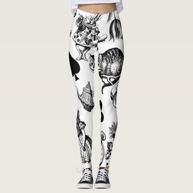 Alice White Rabbit Wonderland Classic Leggings (Framsida)