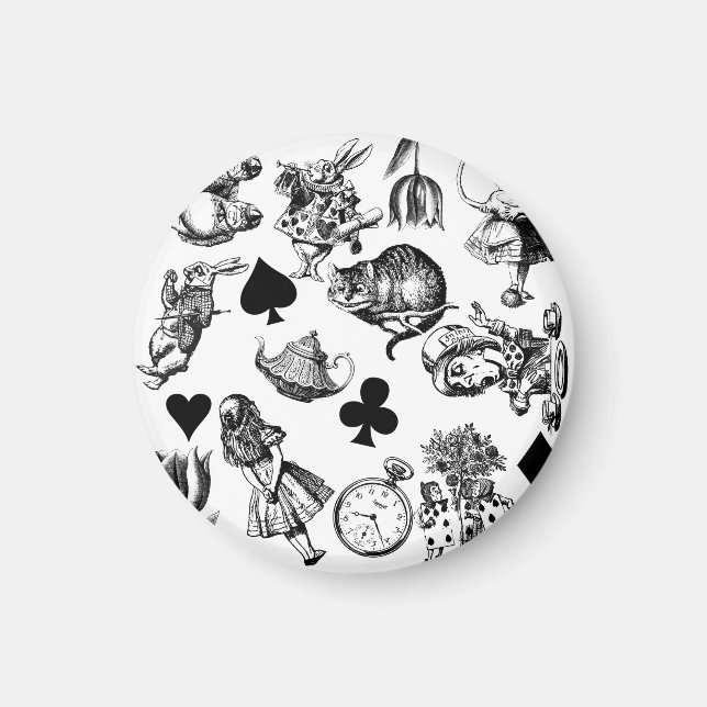 Alice White Rabbit Wonderland Classic Magnet (Framsidan)