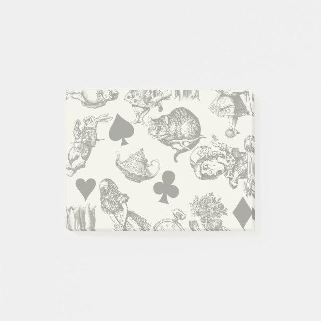 Alice White Rabbit Wonderland Classic Post-it Block (Framsida)