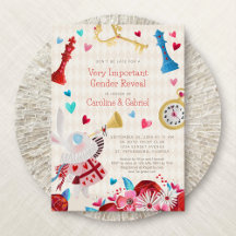 Alice Wonderland Gender Reveal bjudan