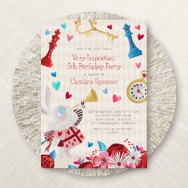 Alice Wonderland Girls Birthday-inbjudan Inbjudningar