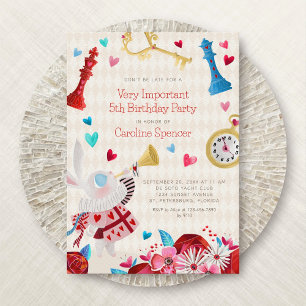 Alice Wonderland Girls Birthday-inbjudan Inbjudningar