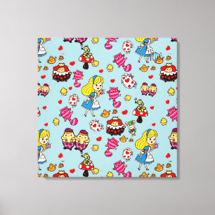 Alice Wonderland Mad Hatter Cat Doodle Art av Leah Canvastryck