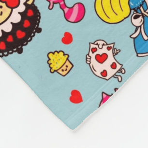 Alice Wonderland Mad Hatter Cat Doodle Art av Leah Fleecefilt