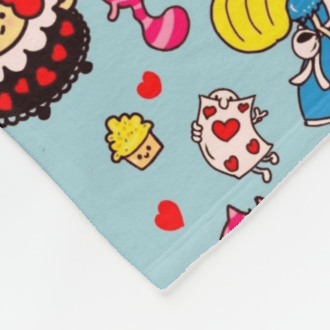 Alice Wonderland Mad Hatter Cat Doodle Art av Leah Fleecefilt (Hörn)