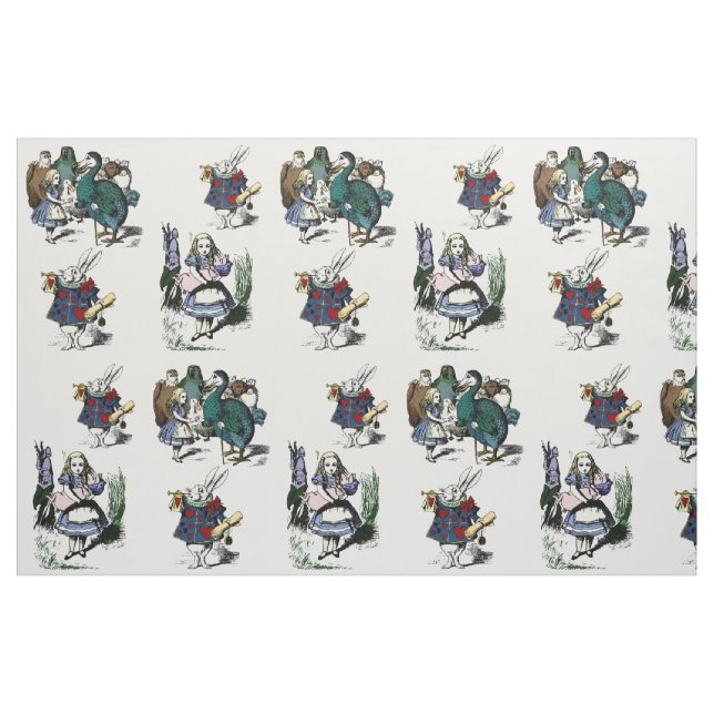 Alice Wonderland Tittar glasvit kanin STORA Tyg (Yard)