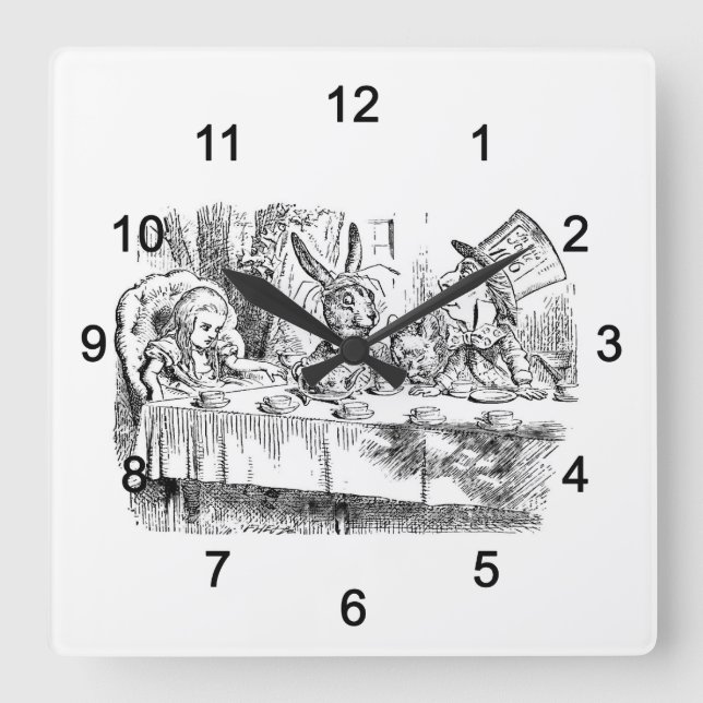 Alice's Adventures in Wonderland Fyrkantig Klocka (Framsida)