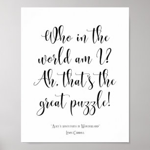 Alice's äventyr i Wonderland Citat Poster