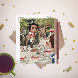 Alice's Äventyr i Wonderland Tea Party Vintage Vykort