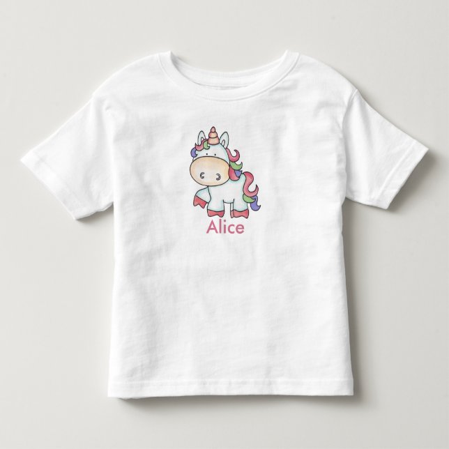 Alice's Personlig Unicorn Gifts T-shirt (Framsida)