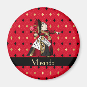 Alice's Queen of Hearts in Red Personlig Magnet