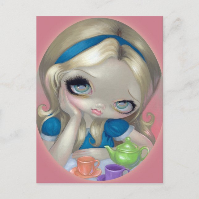"Alice's Tea Party" vykort (Framsida)