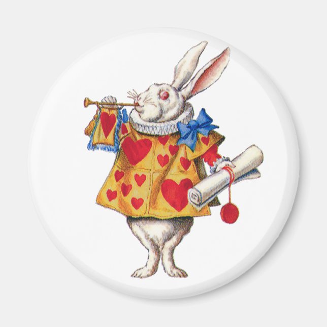 ALICE'S WHITE RABBIT IN WONDERLAND MAGNET (Framsidan)