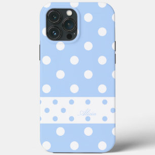 Alicia - Cute Polka dots Pastel Blue iphone case