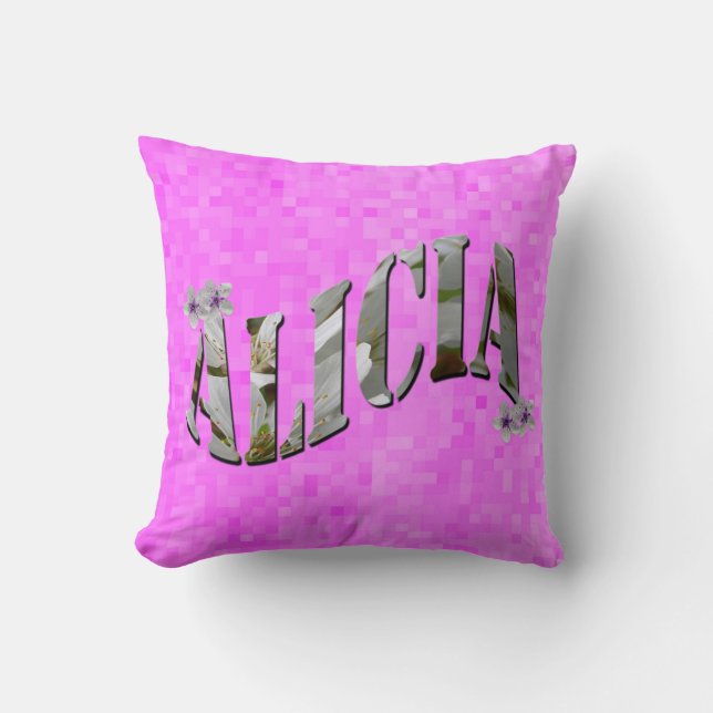 Alicia Namn Logotyp, Kudde (Framsida)