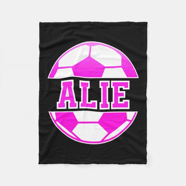 Alie Name Girls Soccer Play Football Sports Fan Ba Fleecefilt (Framsidan)