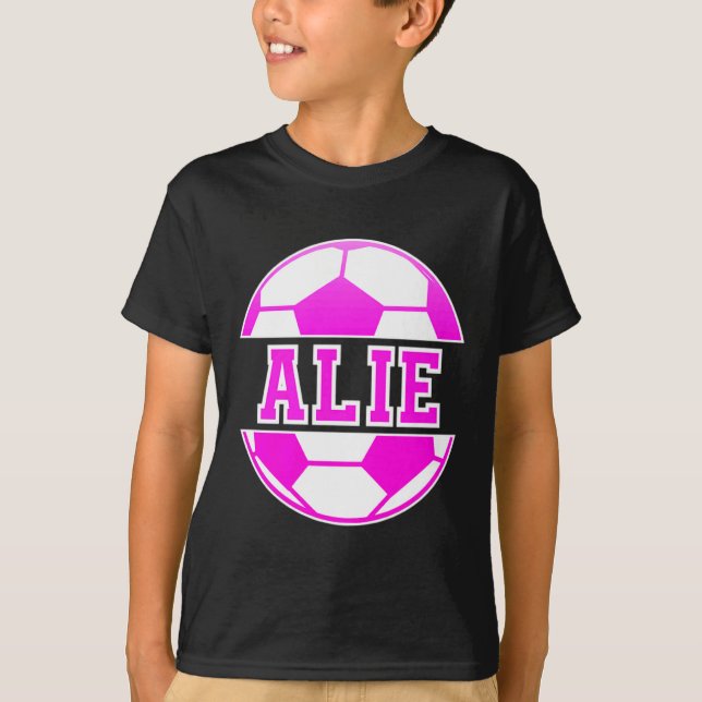 Alie Name Girls Soccer Play Football Sports Fan Ba T Shirt (Framsida)