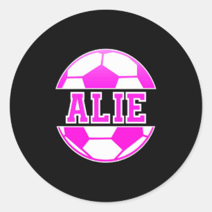 Alie Namn Flickor Fotboll Spela Fotboll Sport Fan Runt Klistermärke