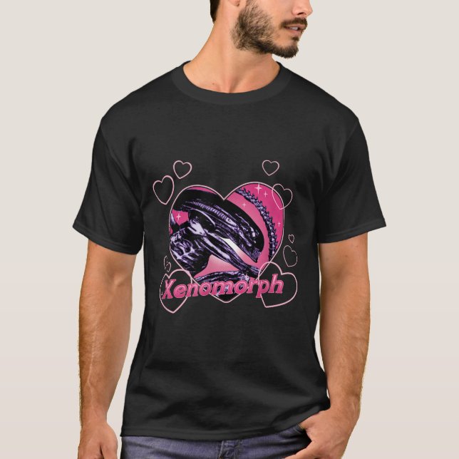 Alien 3 Valentine's Day Loving Xenomorph Heart Rtr T Shirt (Framsida)